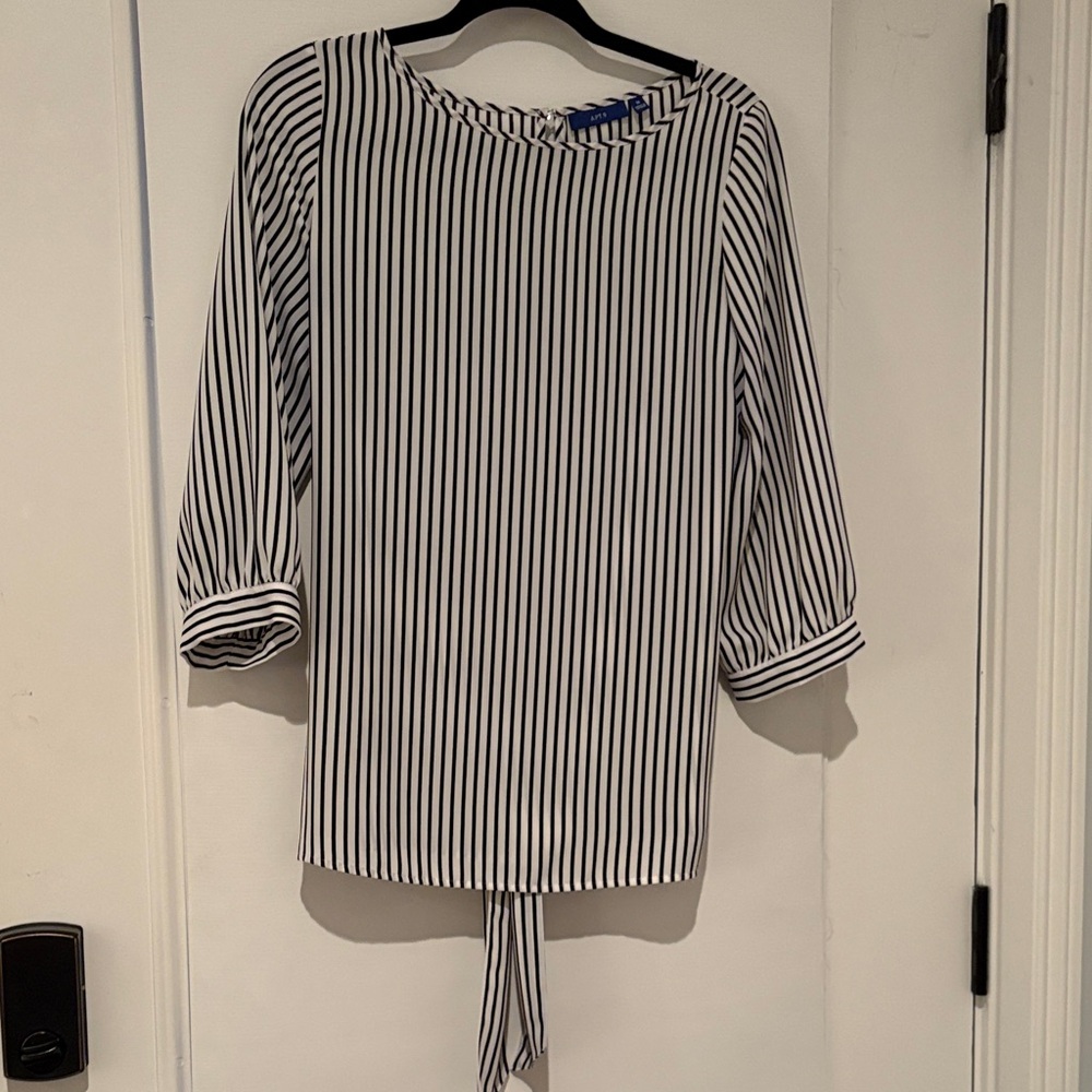 Apt. 9 Black and White Striped Blouse